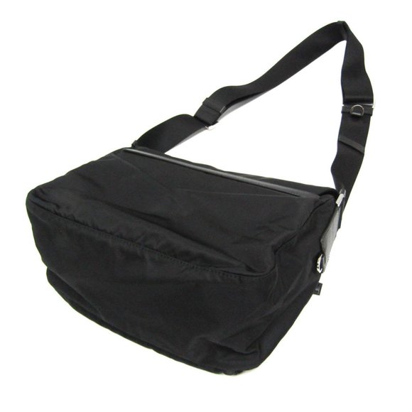 PRADA RE-NYLON Nylon Leather Shoulder Bag Black - Picture 2 of 8